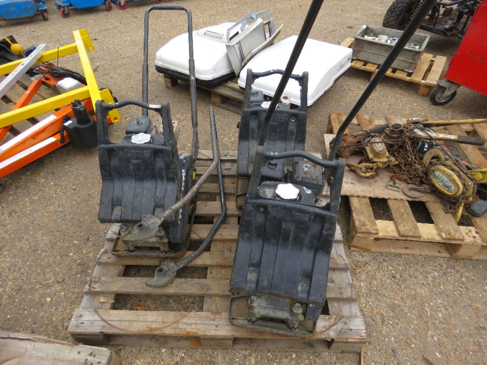 3 X COMPACTION PLATES FOR SPARES/REPAIRS. BROKEN BASES