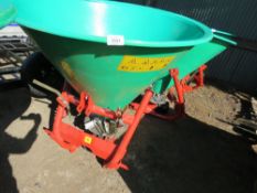 AGROMEX 500 LITRE TRACTOR MOUNTED FERTILISER SPREADER WITH PTO. 500 LITRE SIZE. UNUSED.