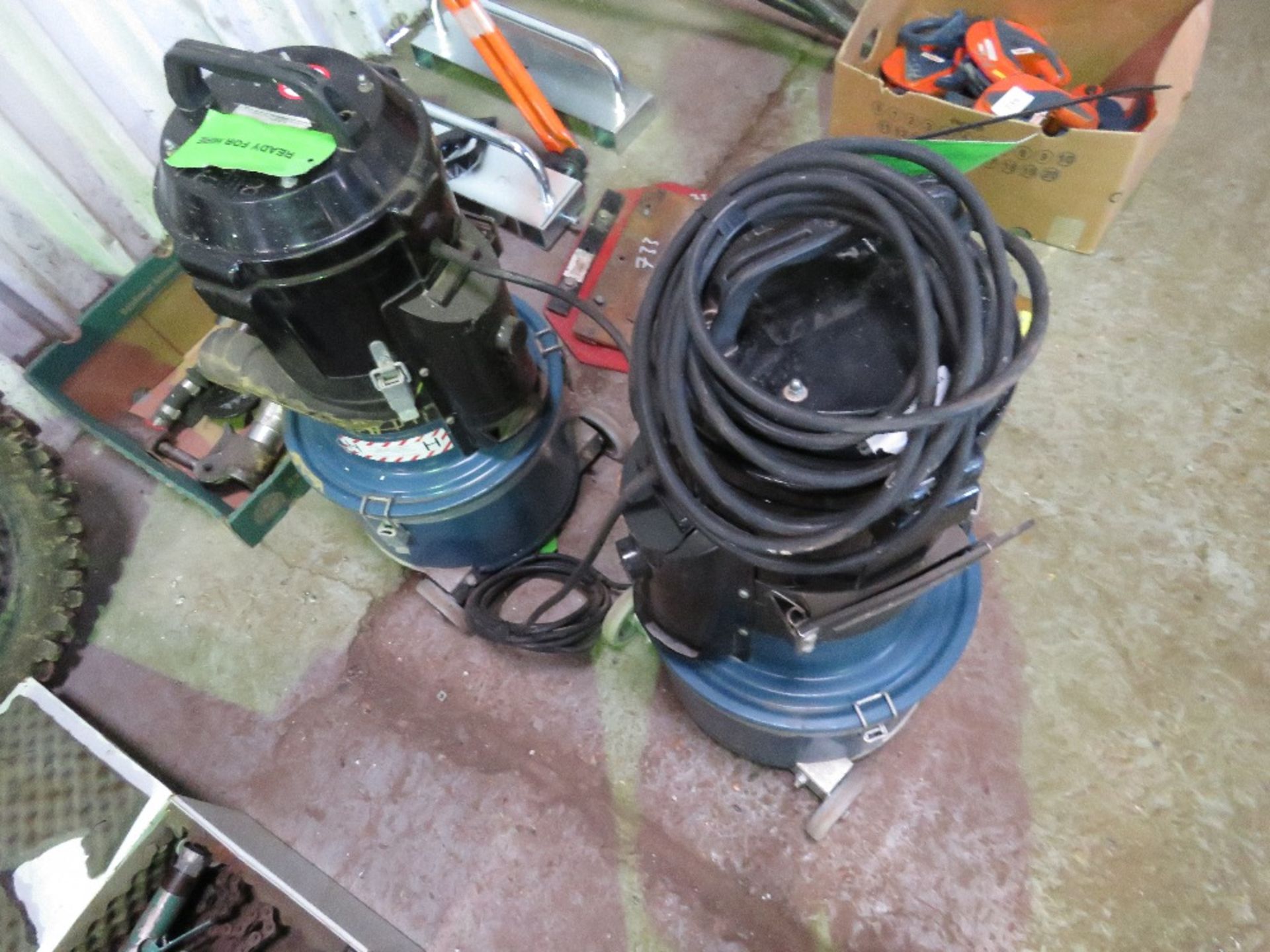 2 X 110 VOLT DUST EXTRACTORS. DIRECT FROM LOCAL COMPANY DUE TO DEPOT CLOSURE.