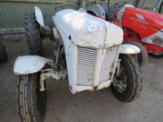 GREY FERGUSON PETROL TRACTOR WITH REAR LINKAGE. WHEN TESTED WAS SEEN TO START DRIVE, STEER AND PTO T