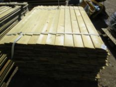 LARGE PALLET OF SHIPLAP TIMBER FENCE CLADDING. 1.11M X 9.5CM X 1.5CM APPROX.
