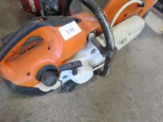 STIHL TS410 PETROL SAW. WHEN TESTED WAS SEEN TO RUN AND BLADE TURNED