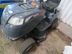 MOUNTFIELD RIDE ON MOWER. WITH KEY AND INSTRUCTIONS. WHEN TESTED WAS SEEN TO DRIVE AND MOWERS TURNED