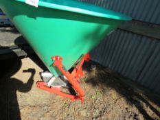 AGROMEX 500 LITRE TRACTOR MOUNTED FERTILISER SPREADER WITH PTO. 500 LITRE SIZE. UNUSED.