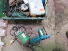 110 VOLT WIRE BRUSH UNIT, CHAINSAW HEAD AND TOOLS ETC.