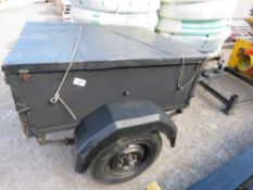 SINGLE AXLED BLACK TRAILER.