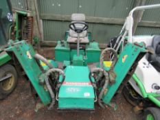 RANSOMES 213 RIDE ON TRIPLE MOWER. WHEN TESTED WAS SEEN TO DRIVE AND MOWERS TURNED.