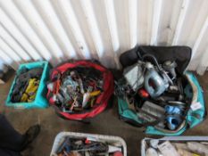 3 X BAGS OF HAND TOOLS, HARNESS ETC.