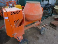 BELLE 100T 110 VOLT SITE MIXER, YEAR 2019. WHEN TESTED WAS SEEN TO RUN AND MIX (WAS IN USE UNTIL MID