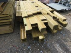 2 X PALLETS OF TIMBER POSTS AND FENCING ITEMS.