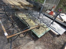 2 LARGE OUTDOOR TABLES PLUS 8 X METAL CHAIRS. DIRECT FROM DEPOT CLOSURE.