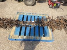 SET OF TOWED CHAIN HARROWS, 7FT WIDE APPROX.