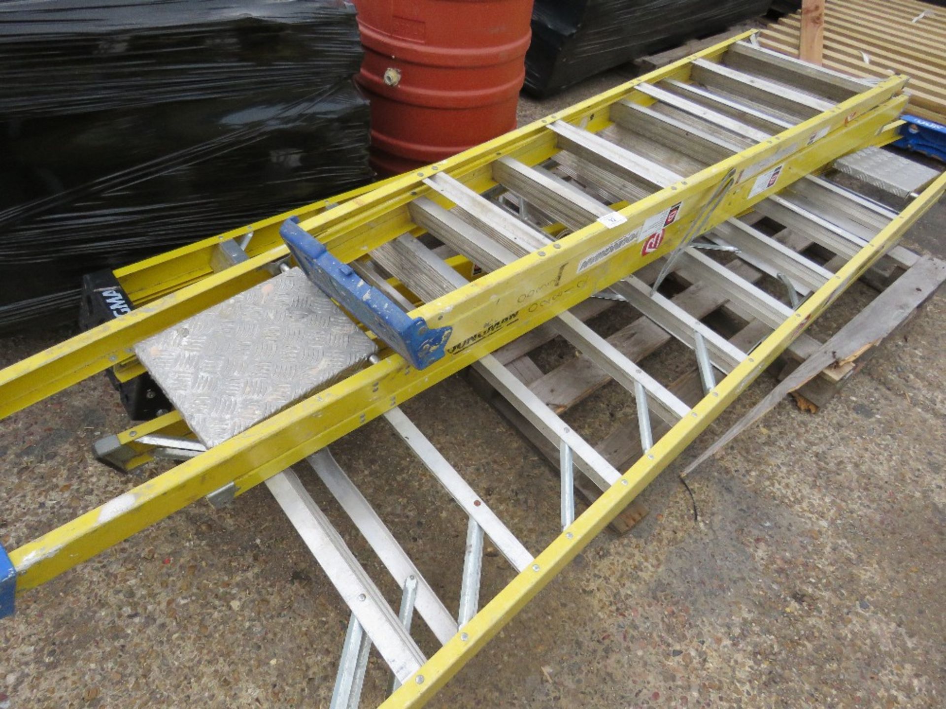 4 X ASSORTED GRP STEP LADDERS.