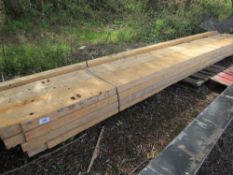 PACK OF 12" X 3" APPROX PRE USED AND DE-NAILED JOISTS. 5.6M LENGTH APPROX 12 NO IN TOTAL.