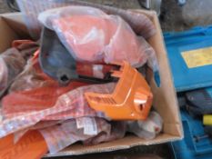 BOX OF ASSORTED STIHL MACHINE PLASTICS.