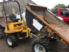 THWAITES 2 TONNE ELECTRIC START DUMPER. WHEN TESTED WAS SEEN TO DRIVE, STEER, BRAKE AND TIP. DIRECT