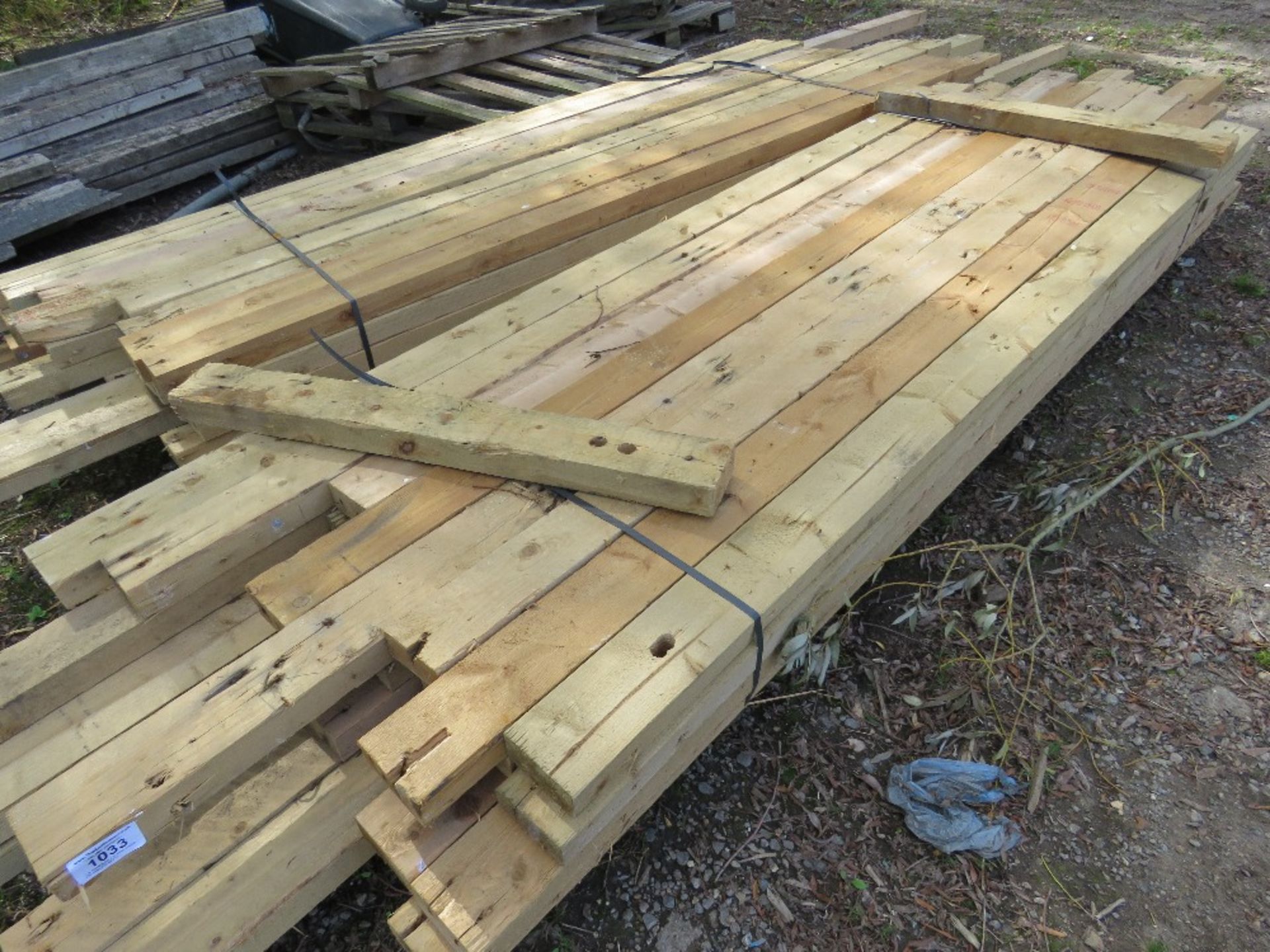 2 X BUNDLES OF PRE USED DE-NAILED 4X2 TIMBER. MAJORITY BEING 2.4-3M LENGTH APPROX. 32 PIECES IN EACH