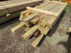 2 X BUNDLES OF PRE USED DE-NAILED 4X2 TIMBER. MAJORITY BEING 2.4-3M LENGTH APPROX. 32 PIECES IN EACH