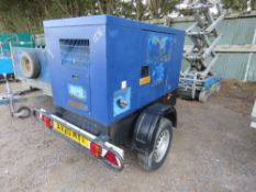 STEPHILL 12KVA TOWED DIESEL GENERATOR. WHEN LIMITED TEST WAS UDERTAKEN IT WAS SEEN TO RUN AND MAKE