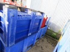 5 X BLUE PLASTIC STORAGE BINS.