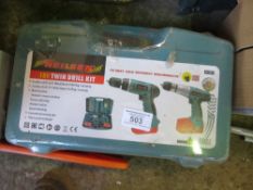 NEILSEN 18 VOLT TWIN DRILL SET.