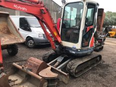 KUBOTA U25 RUBBER TRACKED EXCAVATOR WITH SET OF 4 X BUCKETS. YEAR 2008. SN:21802. 992 RECORDED HOURS