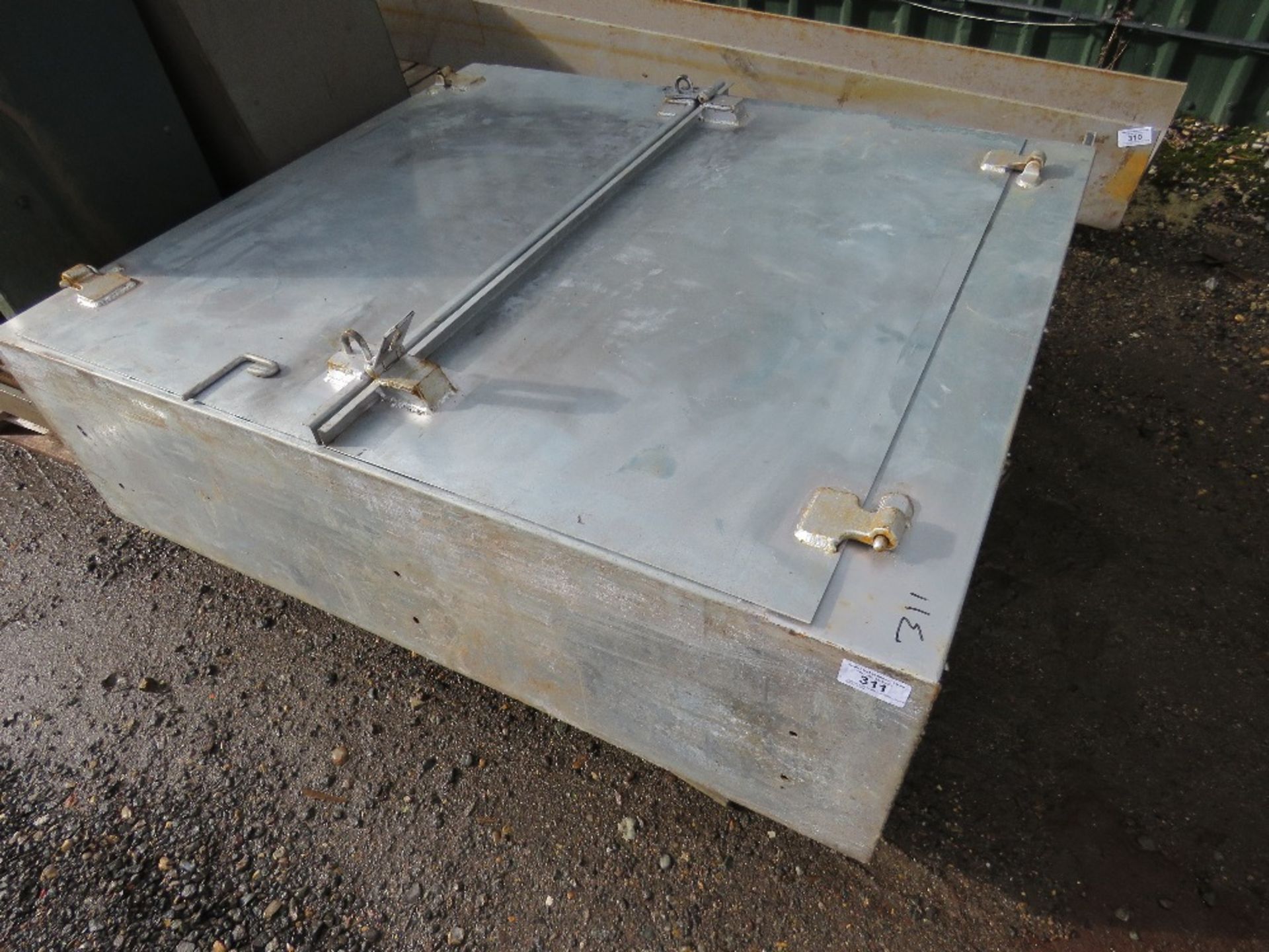 LARGE LOCKABLE STEEL CABINET, IDEAL FOR WORKSHOP.