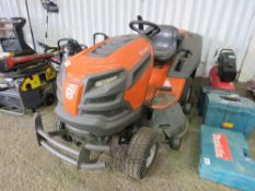 HUSQVARNA TC342T RIDE ON MOWER WITH COLLECTOR. 99 RECORDED HOURS, YEAR 2017 APPROX. WHEN TESTED WAS