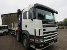 SCANIA 32TONNE 8 WHEEL CRANE LORRY. REG:BU04 PYJ .PM 50P REMOTE CONTROL CRANE PLATED YEAR 2009 MANUF