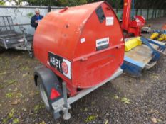 WESTERN ABBI 950 LITRE TOWED FUEL BOWSER WITH K2 PUMP AND HOSE. YEAR 2014.