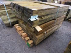 3X BUNDLES OF FEATHER EDGE TIMBER FENCE CLADDING, 10.5CM WIDE X 1.2M AND 1.05M LENGTH APPROX.