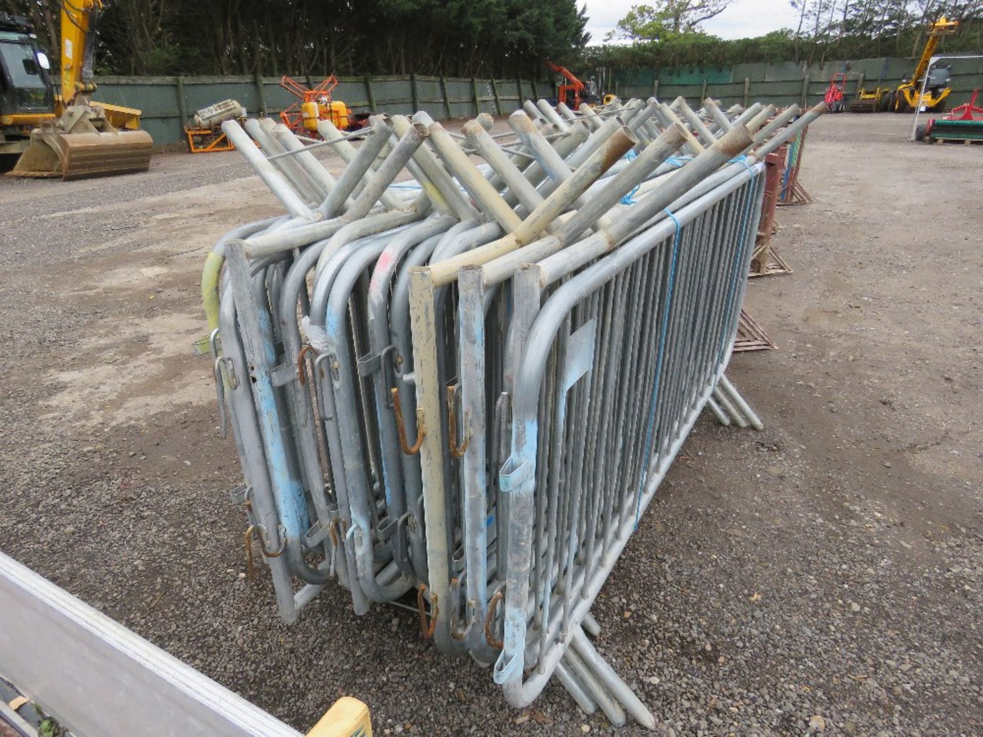 26 X STEEL PEDESTRIAN BARRIERS.