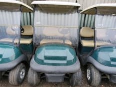 CLUBCAR PETROL ENGINED GOLF BUGGY. YEAR 2014 BUILD APPROX. WHEN TESTED WAS SEEN TO START, DRIVE, STE