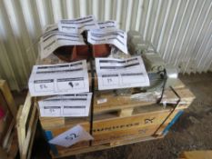 PALLET CONTAINING 3 X ELECTRIC MOTORS PLUS 30NO FORCED AIR UNITS AND ASSORTED FLANGES. SOURCED FROM