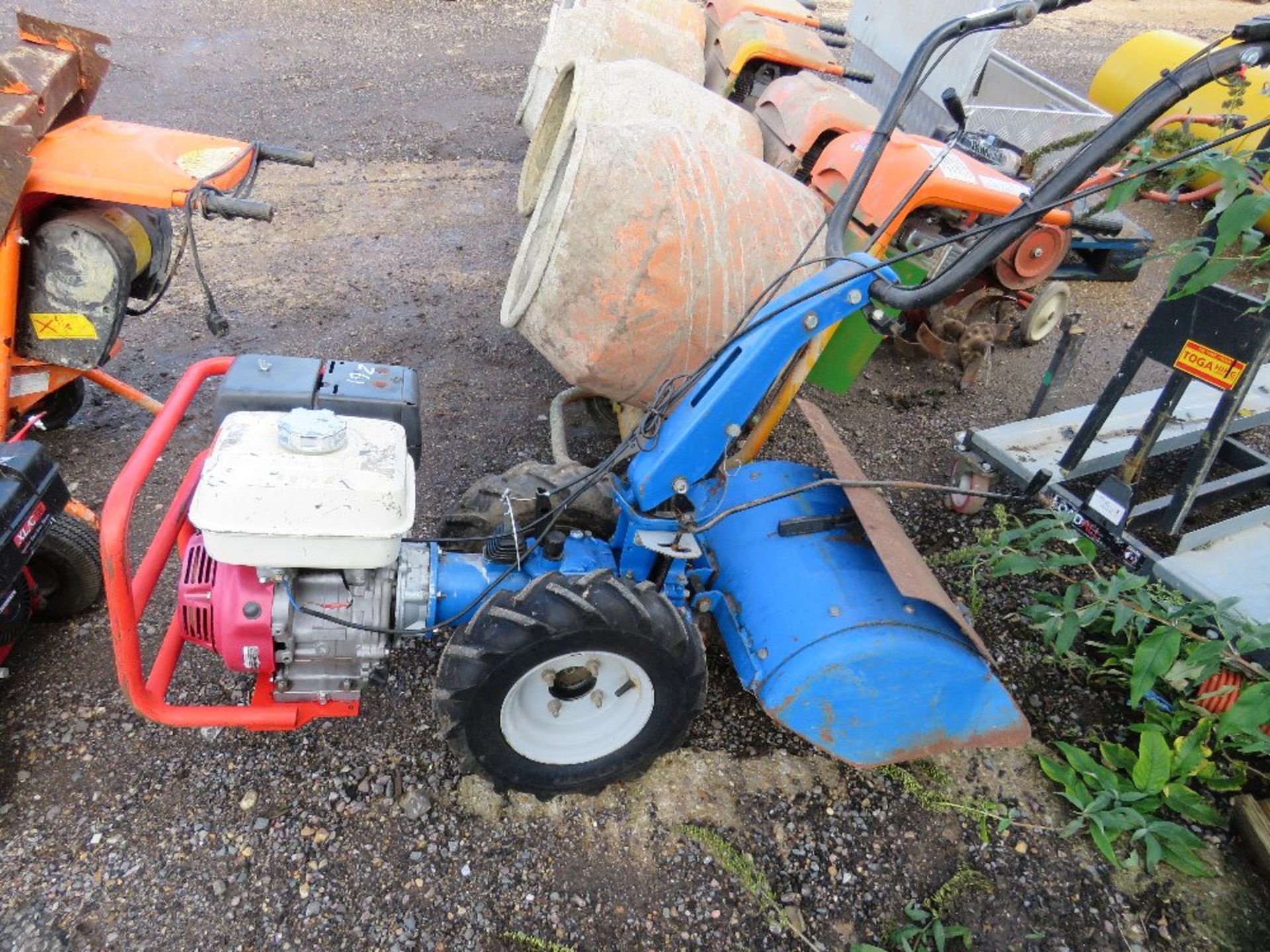 BCS CAMON PETROL ENGINED ROTORVATOR, YEAR 2007. WHEN TESTED WAS SEEN TO START, DRIVE, BLADES TURNED