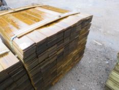 LARGE BUNDLE OF PROFILED TIMBER FENCE CLADDING, 10CM WIDE X 1.75M LENGTH APPROX.