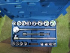 21PIECE SOCKET SET IN BLUE BOX.