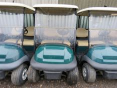 CLUBCAR PETROL ENGINED GOLF BUGGY. YEAR 2016 BUILD APPROX. WHEN TESTED WAS SEEN TO START, DRIVE, STE