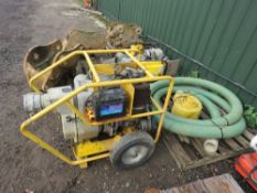 WACKER PT4 HEAVY DUTY WATER PUMP WITH HOSES.