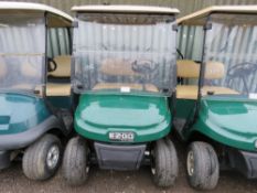 EZGO PETROL ENGINED GOLF BUGGY. YEAR 2018 BUILD APPROX. WHEN TESTED WAS SEEN TO START, DRIVE, STEER