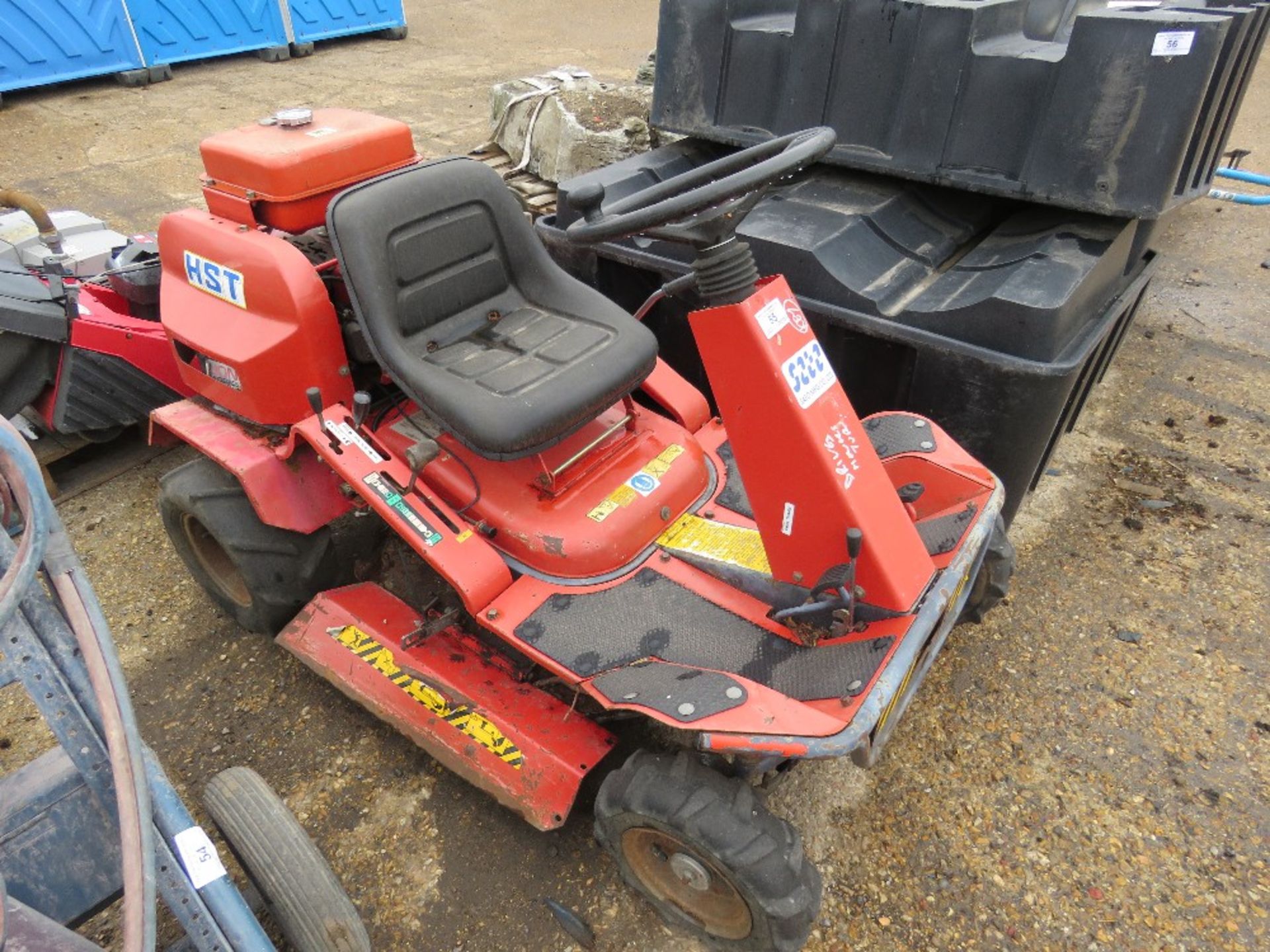 HST PETROL ENGINED BANK CUTTING MOWER. WHEN TESTED WAS SEEN TO RUN AND DRIVE AND BLADES TURNED.