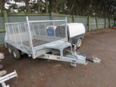 IFOR WILLIAMS GX105 PLANT TRAILER, 3500KG RATED WITH EXTENSION SIDES. YEAR 2020. WITH KEY AND LEAD.