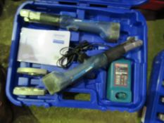 2 X UPONER MINI 32 BATTERY POWERED CRIMPING UNITS WITH 2 X HEADS, CONDITION UNKNOWN.