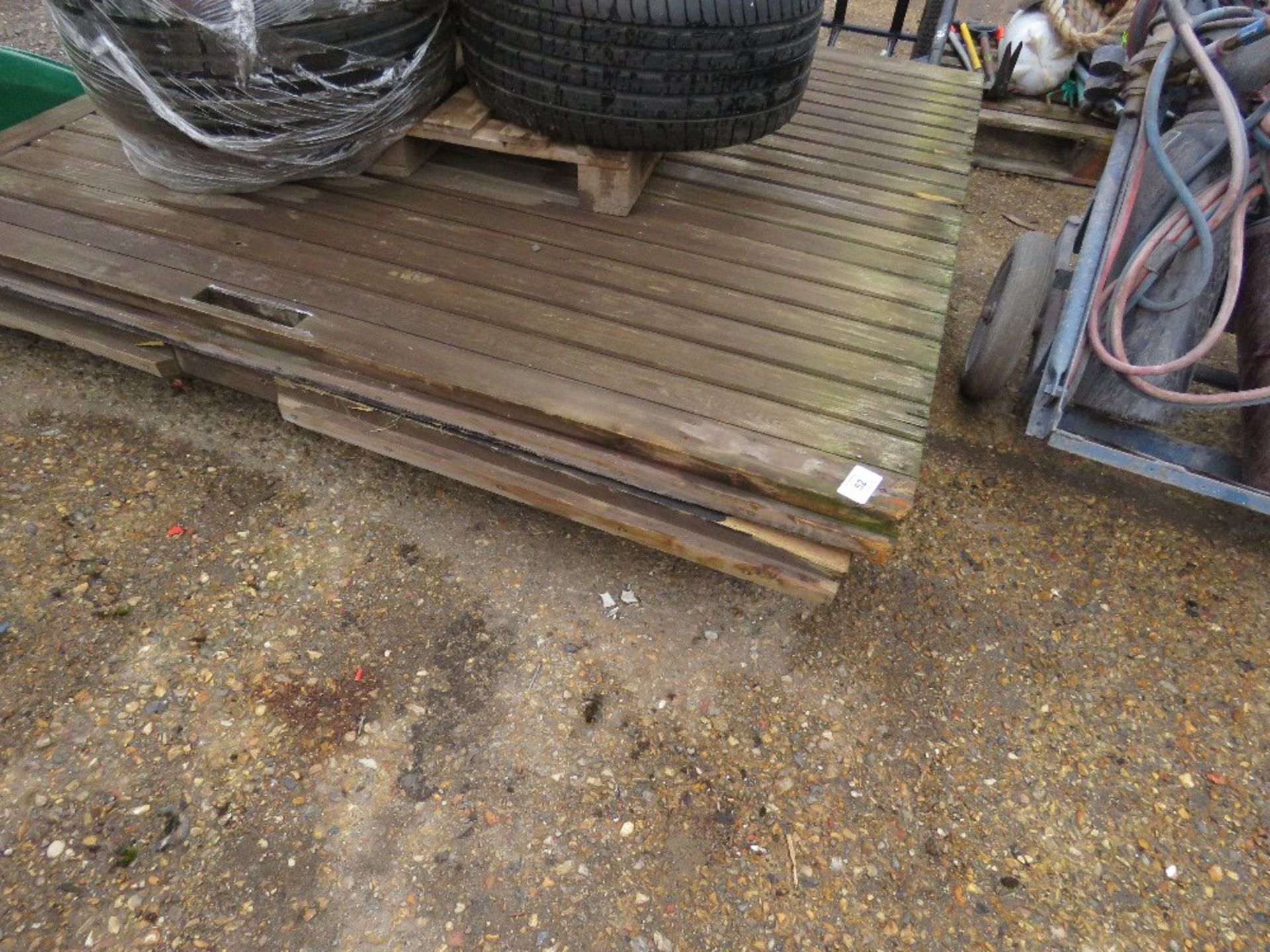 PAIR OF PRE-USED HEAVY DUTY WOODEN ENTRANCE GATES. 1.9M HEIGHT X 2.1M WIDTH EACH.