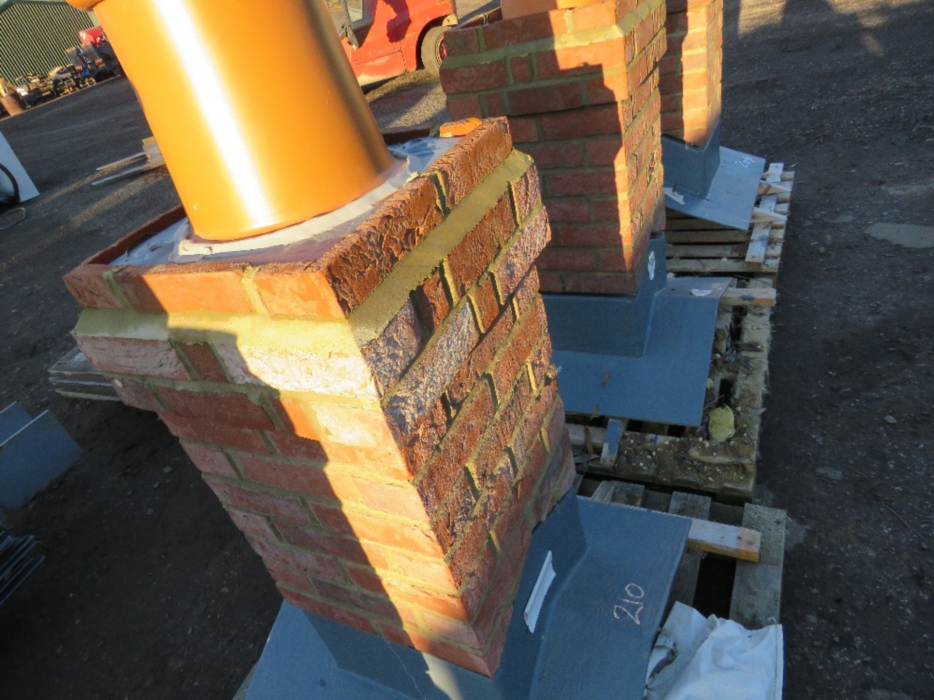 CGFMA FIBRE GLASS CHIMNEY STACK. GRP CENTRE AND BASE WITH REAL BRICK FACING. BELIEVED TO BE 25 DEGR - Image 3 of 3