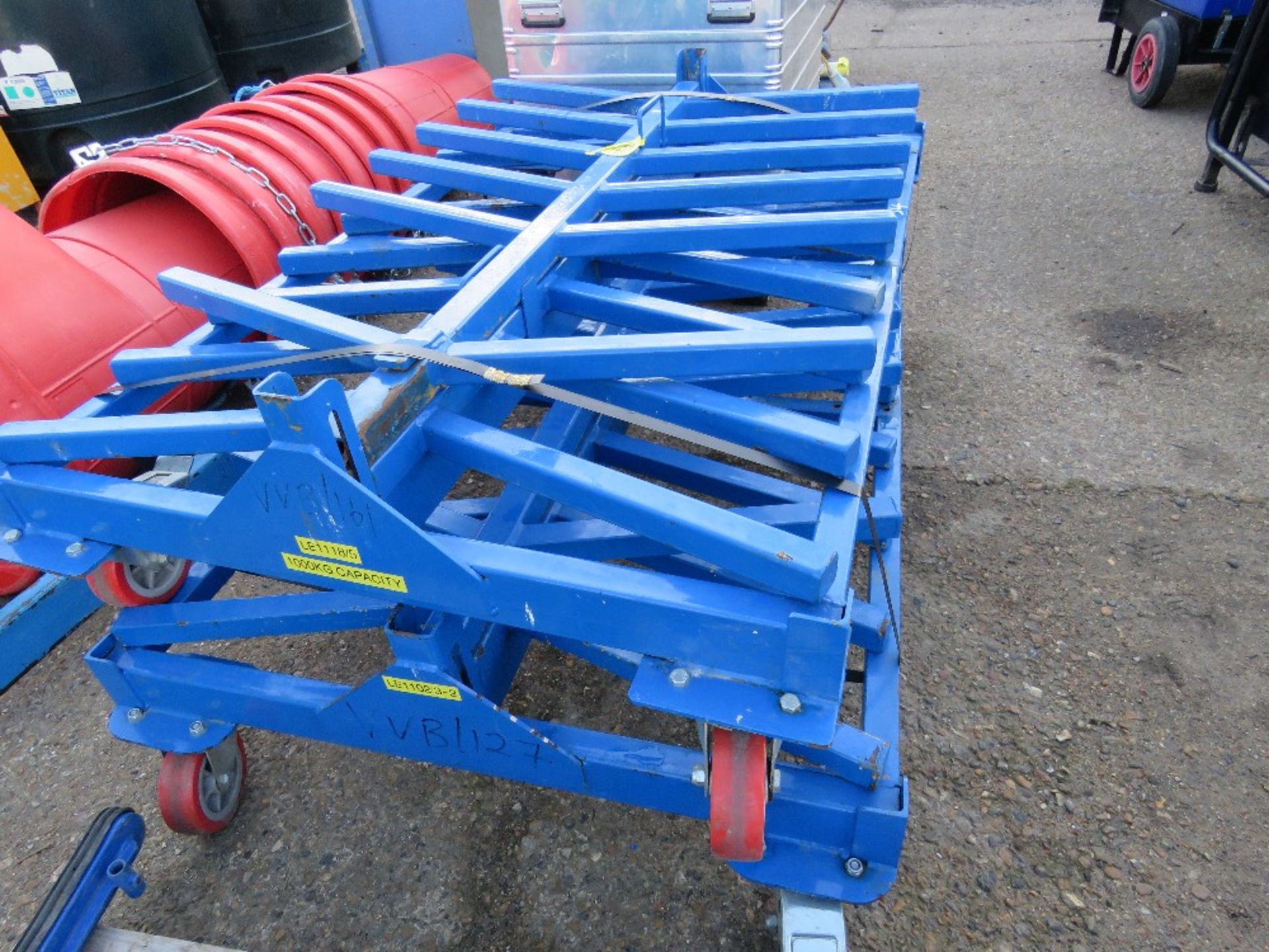 2 X WHEELED PIPE STAND TROLLEYS. SOURCED FROM LOCAL DEPOT CLEARANCE DUE TO A CHANGE IN POLICY. - Image 2 of 3