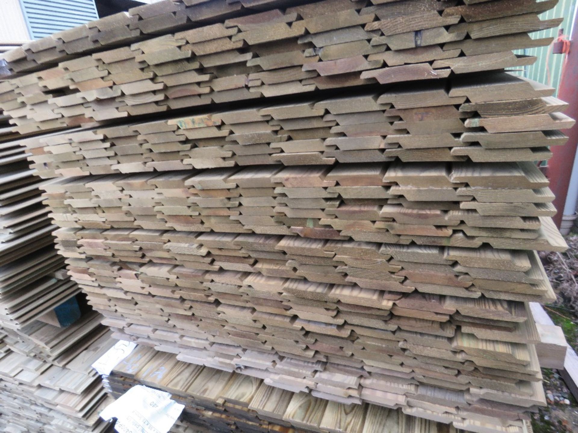 LARGE PACK OF SHIPLAP CLADDING TIMBERS, 1.73M X 0.10M APPROX. - Image 2 of 3