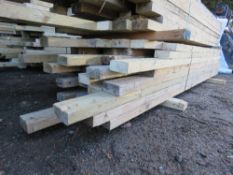 LARGE PACK OF 4" X 2" TIMBER, 8FT - 11FT LENGTHS APPROX. 49 PIECES APPROX IN THE BUNDLE. PRE USED/DE