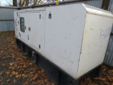 FG WILSON P100 SKID GENERATOR WITH PERKINS ENGINE. YEAR 1999, 100KVA RATED.. 9399 REC HRS. SN:E2193C