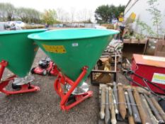 AGROMEX 500 LITRE TRACTOR MOUNTED FERTILISER SPREADER WITH PTO. 500 LITRE SIZE. UNUSED.